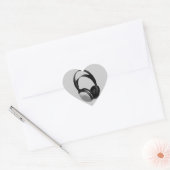 Pop Art Headphone Herz-Aufkleber (Umschlag)