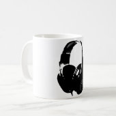 Pop Art Headphone Kaffeetasse (Vorderseite Links)