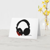 Pop Art Headphone Karte (Gelbe Blume)