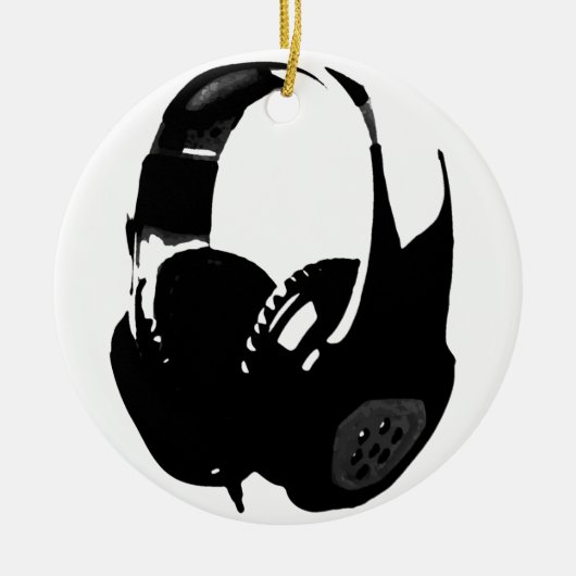 Pop Art Headphone Keramik Ornament (Vorne)