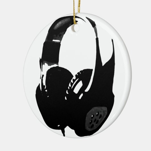 Pop Art Headphone Keramik Ornament (Links)
