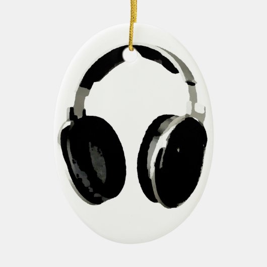 Pop Art Headphone Keramikornament (Vorne)