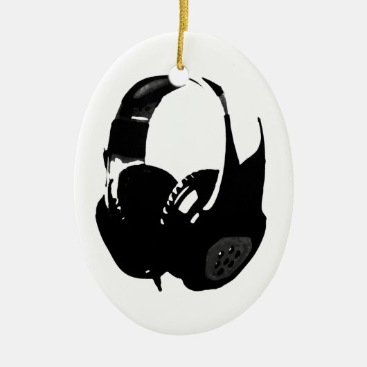Pop Art Headphone Keramikornament (Vorne)