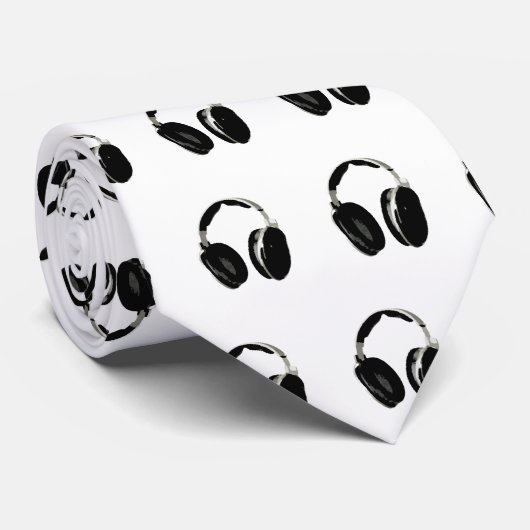 Pop Art Headphone Krawatte (Gerollt)