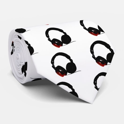 Pop Art Headphone Krawatte (Gerollt)