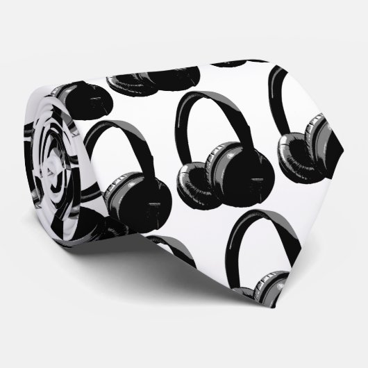 Pop Art Headphone Krawatte (Gerollt)