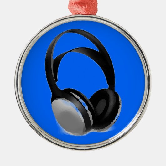 Pop Art Headphone Ornament Aus Metall (Vorne)