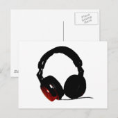 Pop Art Headphone Postkarte (Vorne/Hinten)