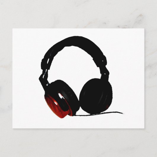 Pop Art Headphone Postkarte (Vorderseite)