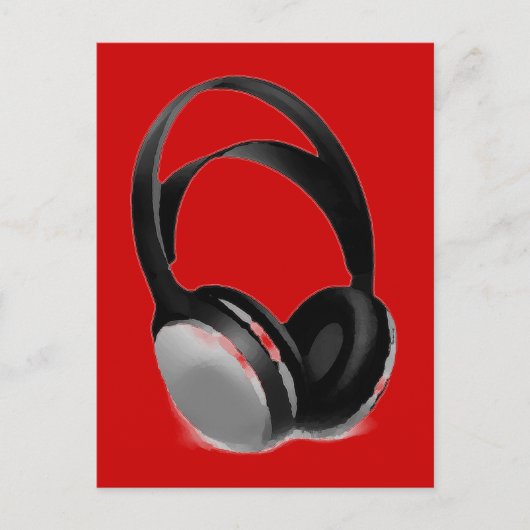 Pop Art Headphone Postkarte (Vorderseite)