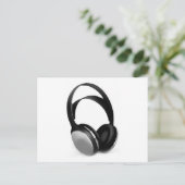 Pop Art Headphone Postkarte (Stehend Vorderseite)