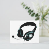 Pop Art Headphone Postkarte (Stehend Vorderseite)