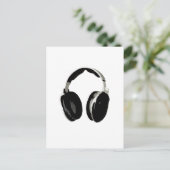 Pop Art Headphone Postkarte (Stehend Vorderseite)
