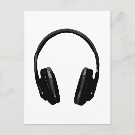 Pop Art Headphone Postkarte (Vorderseite)