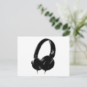Pop Art Headphone Postkarte (Stehend Vorderseite)