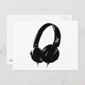 Pop Art Headphone Postkarte (Vorne/Hinten)