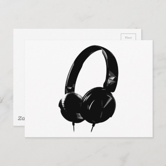 Pop Art Headphone Postkarte (Vorne/Hinten)