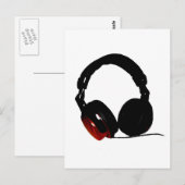 Pop Art Headphone Postkarte (Vorne/Hinten)