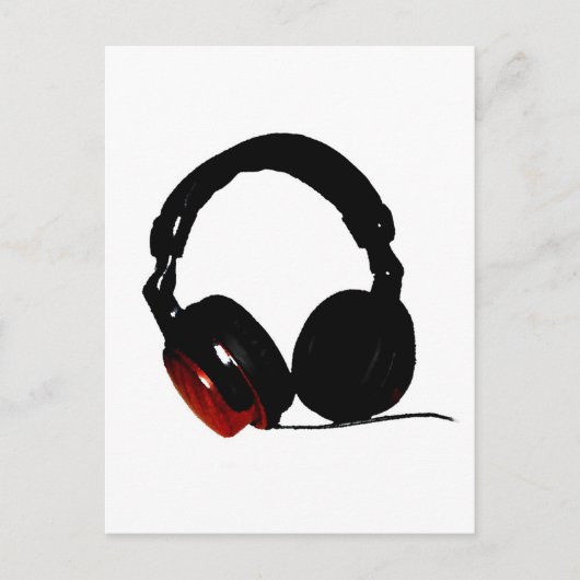 Pop Art Headphone Postkarte (Vorderseite)