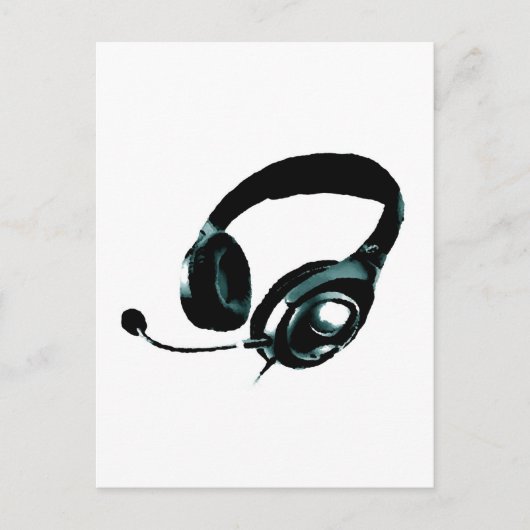 Pop Art Headphone Postkarte (Vorderseite)