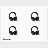 Pop Art Headphone Rechteckiger Aufkleber (Blatt)