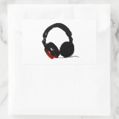 Pop Art Headphone Rechteckiger Aufkleber (Tasche)