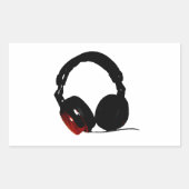 Pop Art Headphone Rechteckiger Aufkleber (Vorderseite)
