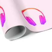 Pop Art Headphone Retro Vintag Style Geschenkpapier (Rolleneckpunkt)