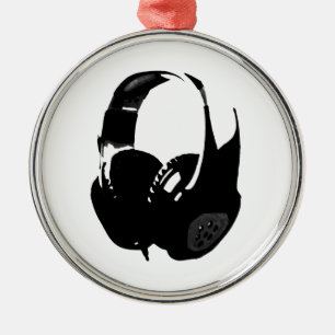 Pop Art Headphone Silbernes Ornament