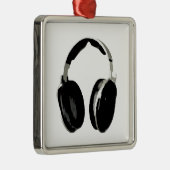 Pop Art Headphone Silbernes Ornament (Rechts)