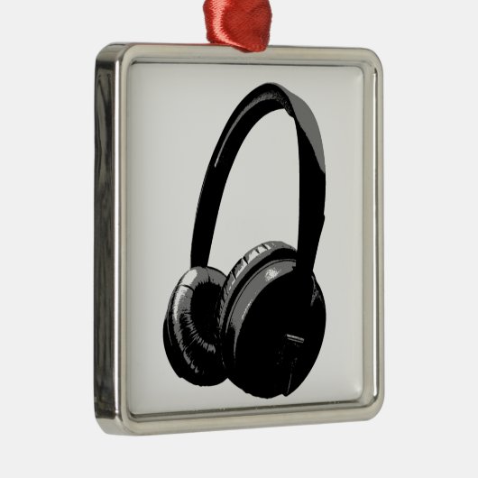 Pop Art Headphone Silbernes Ornament (Rechts)