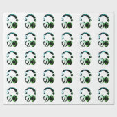 Pop Art Headphone Weihnachten Geschenkpapier (Flach)