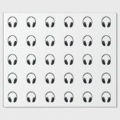 Pop Art Headphone Weihnachtswrapping Paper Geschenkpapier (Flach)