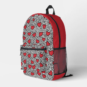 Pop Art Heart Pattern Bedruckter Rucksack