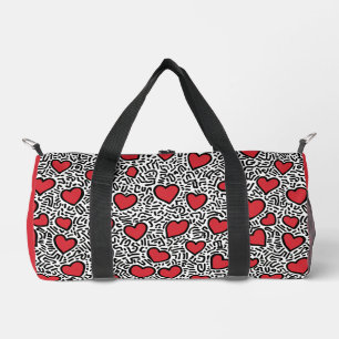 Pop Art Heart Pattern Duffle Bag