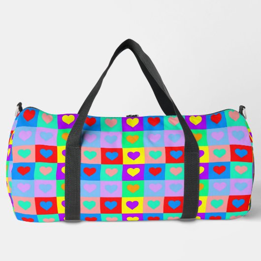Pop Art Heart Pattern Duffle Bag (Vorderseite)