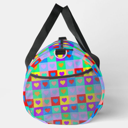 Pop Art Heart Pattern Duffle Bag (Rechts)