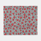 Pop Art Heart Pattern Fleecedecke (Vorderseite (Horizontal))