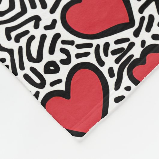 Pop Art Heart Pattern Fleecedecke (Ecke)