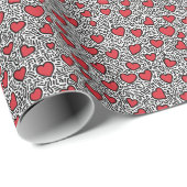 Pop Art Heart Pattern Geschenkpapier (Rolleneckpunkt)