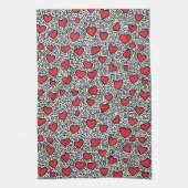 Pop Art Heart Pattern Geschirrtuch (Vertikal)