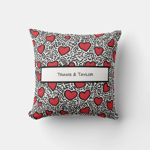 Pop Art Heart Pattern Kissen