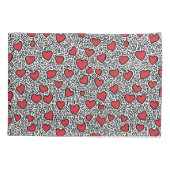 Pop Art Heart Pattern Kissenbezug (Rückseite)