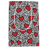 Pop Art Heart Pattern Mittlere Geschenktüte (Vorderseite)