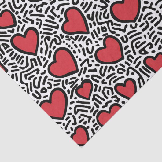 Pop Art Heart Pattern Seidenpapier (Detail)