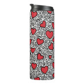 Pop Art Heart Pattern Thermosbecher (Nach rechts gedreht)