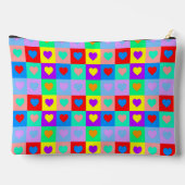 Pop Art Heart Pattern Zubehörtasche (Rückseite)