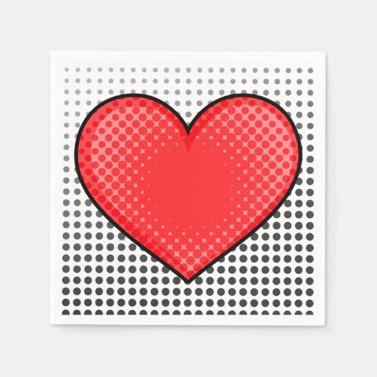 Pop Art Heart Serviette (Vorderseite)