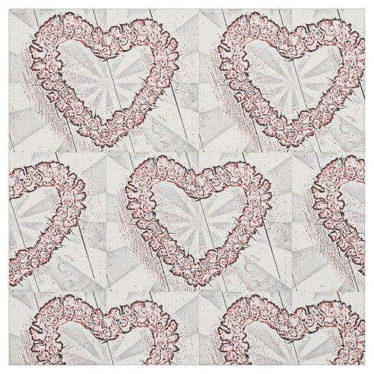 Pop Art Heart Wreath Stoff (Muster)