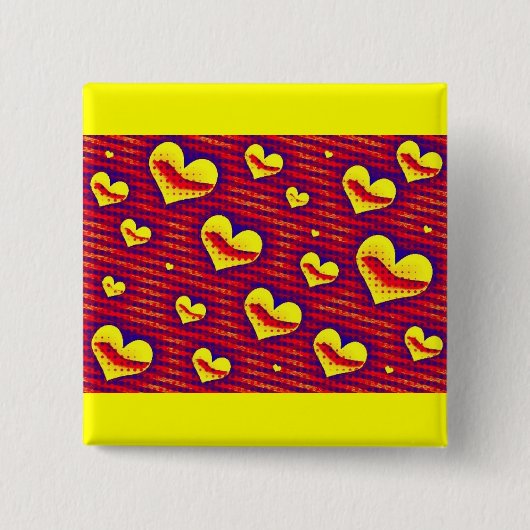 Pop Art Hearts Button (Vorderseite)